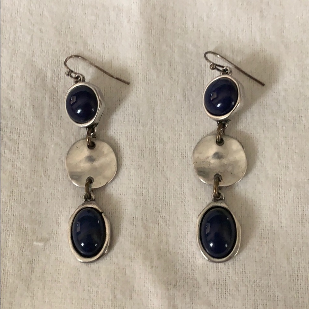 Navy and Silver earrings